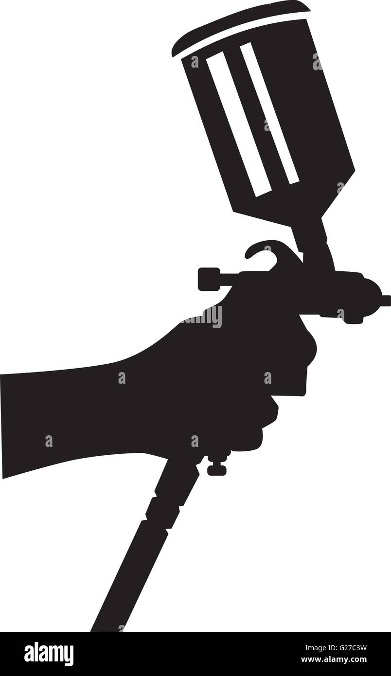 La lacca pittore auto mano Illustrazione Vettoriale