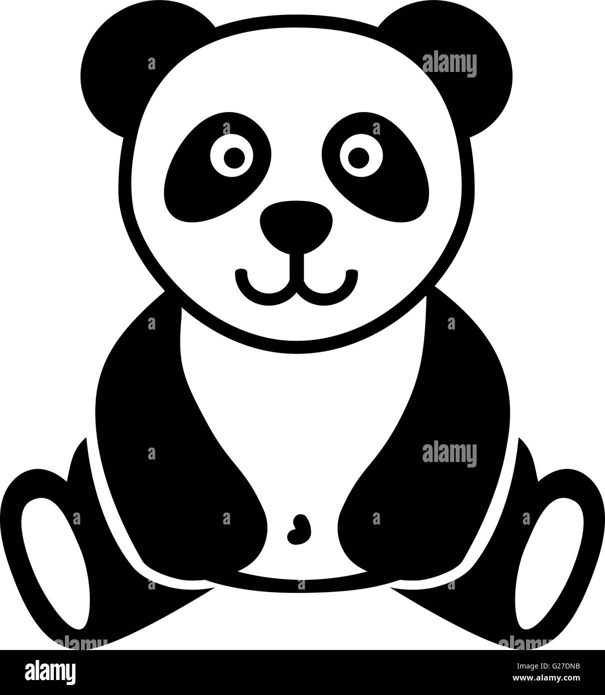 Simpatico orso Panda Illustrazione Vettoriale