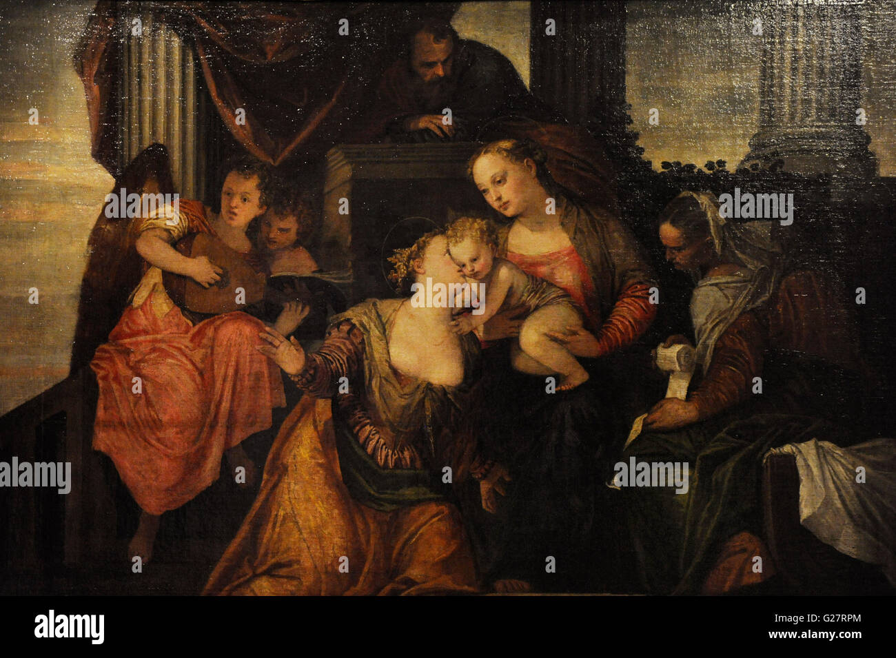 Paolo Veronese (Paolo Caliari), (1528-1588). Italiano pittore rinascimentale. Scuola veneziana. Il Matrimonio mistico di Santa Caterina, 1547-1548. Olio su tela. Lo stato Museo Hermitage. San Pietroburgo. La Russia. Foto Stock