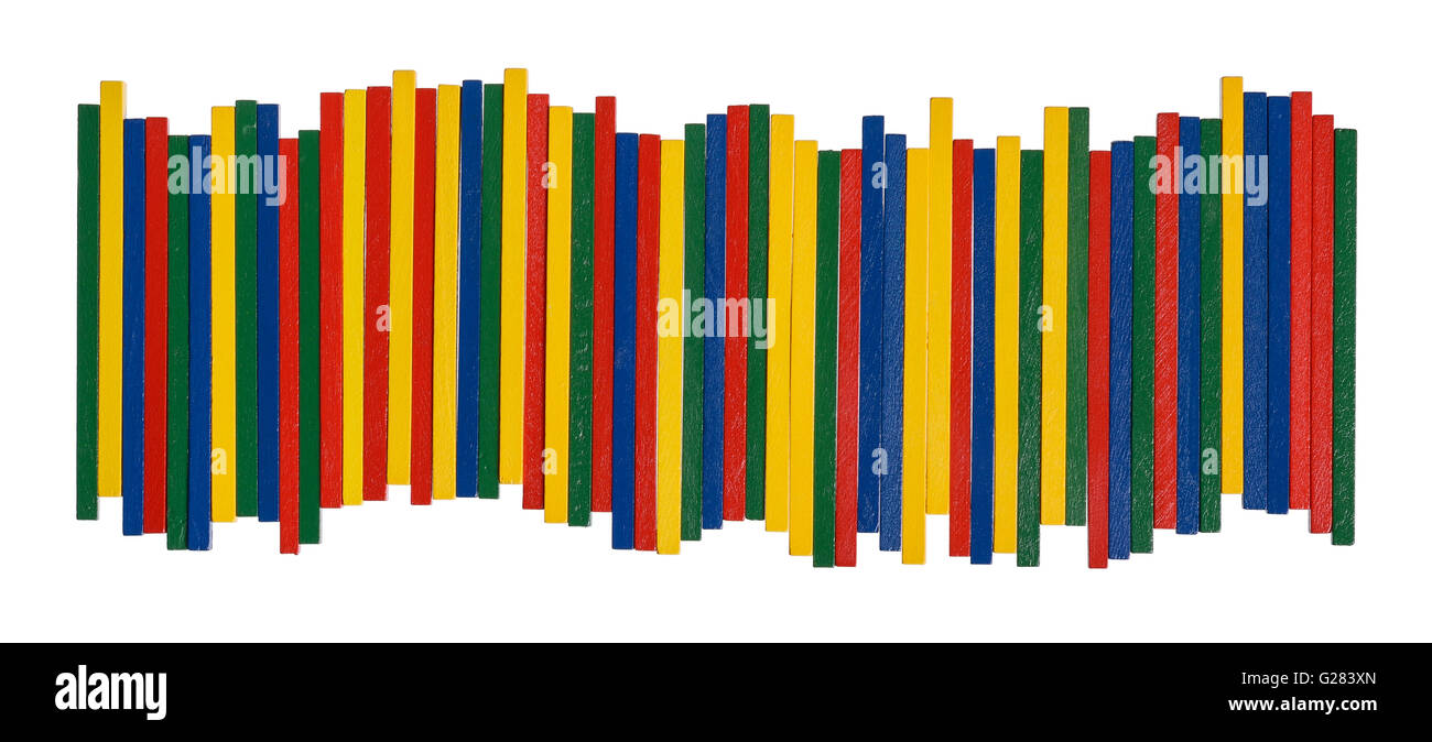 Linea di offset del colorato di bastoni di legno Foto Stock