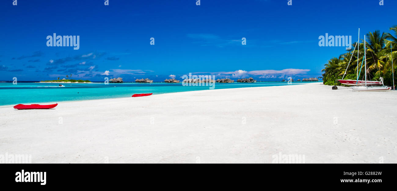 Spiaggia stupefacente panorama delle Maldive Foto Stock