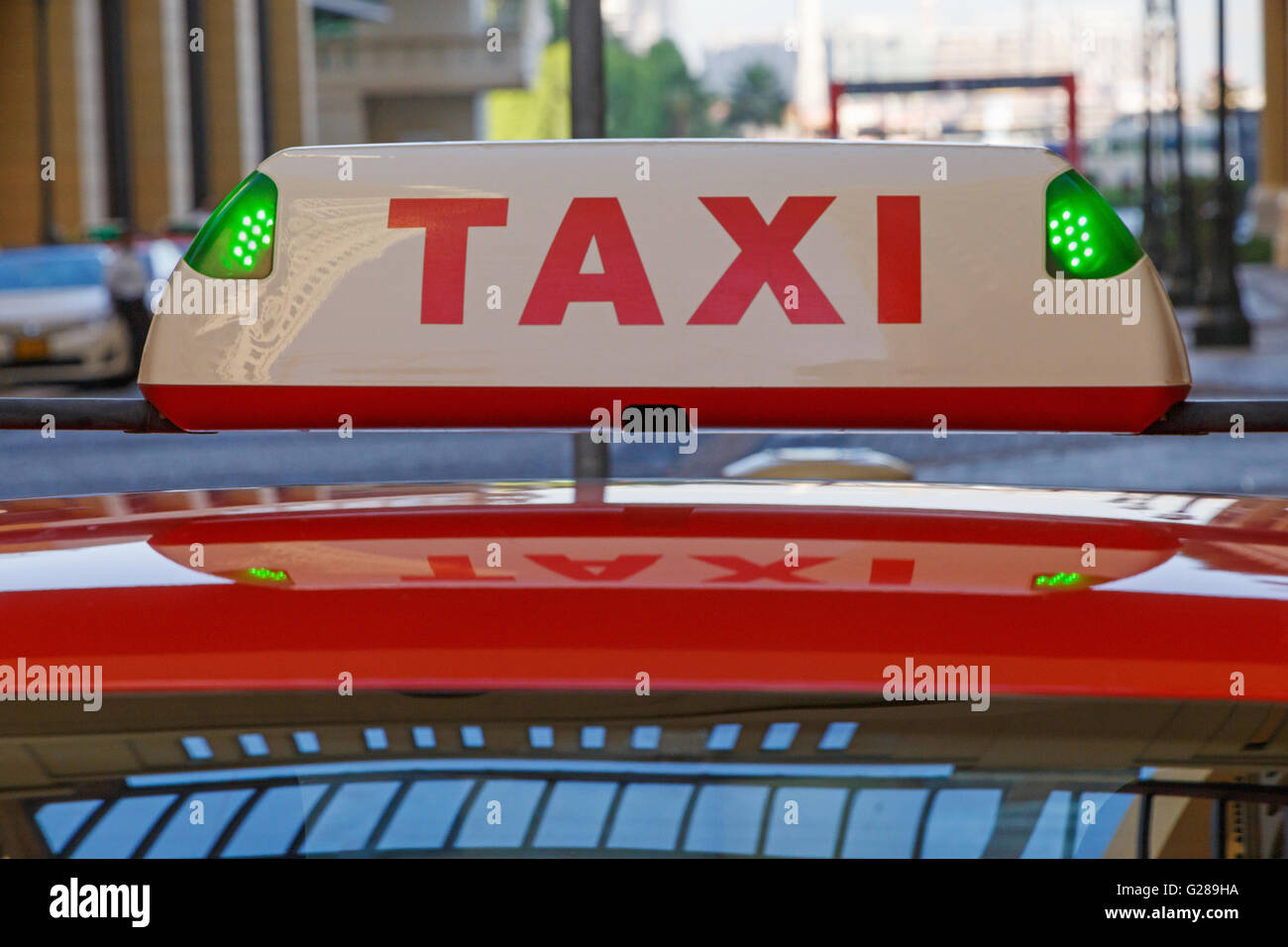 Close up di taxi luce superiore Foto Stock