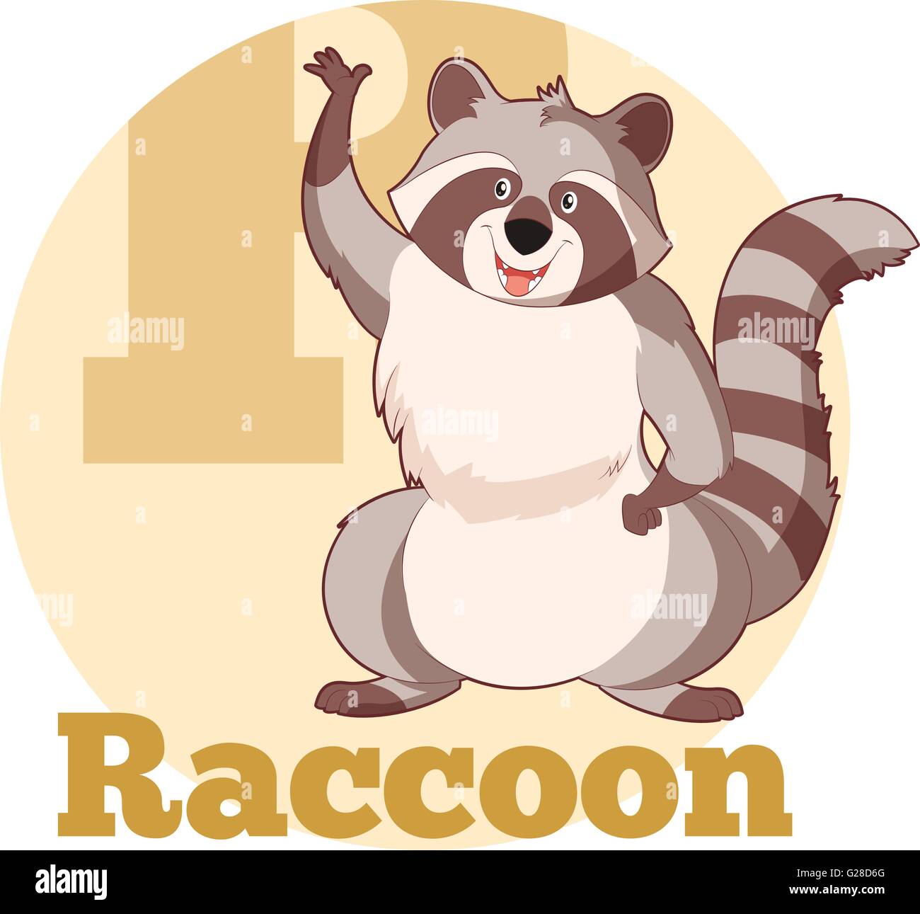 ABC Cartoon Raccoon3 Illustrazione Vettoriale