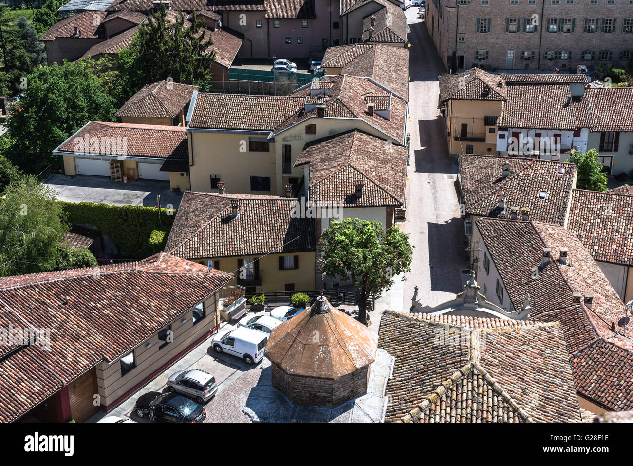 Vista aerea del Barbaresco, Italia Foto Stock
