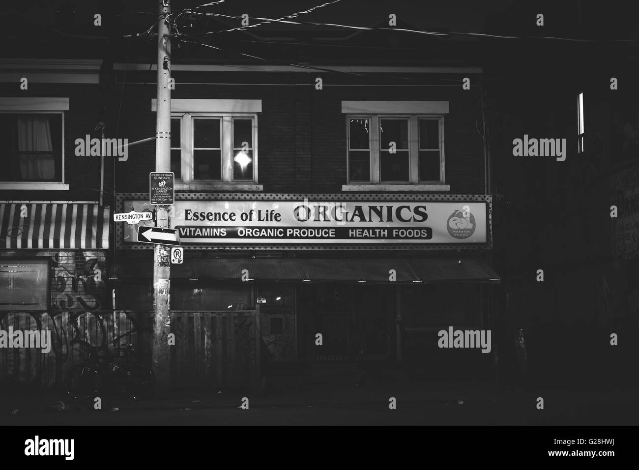 Cibo organico store in Kensington market, Toronto, Ontario. Foto Stock