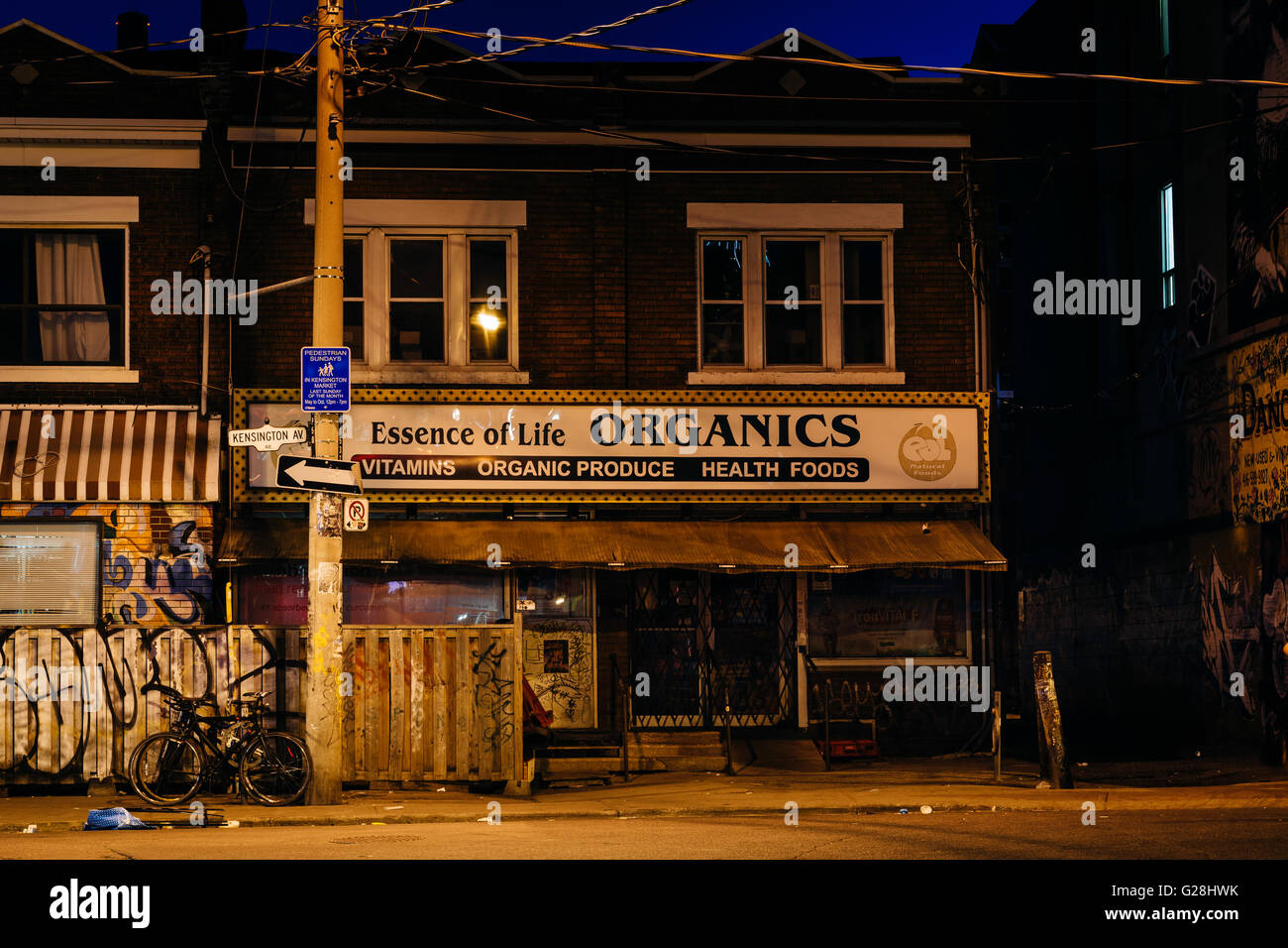 Cibo organico store in Kensington market, Toronto, Ontario. Foto Stock