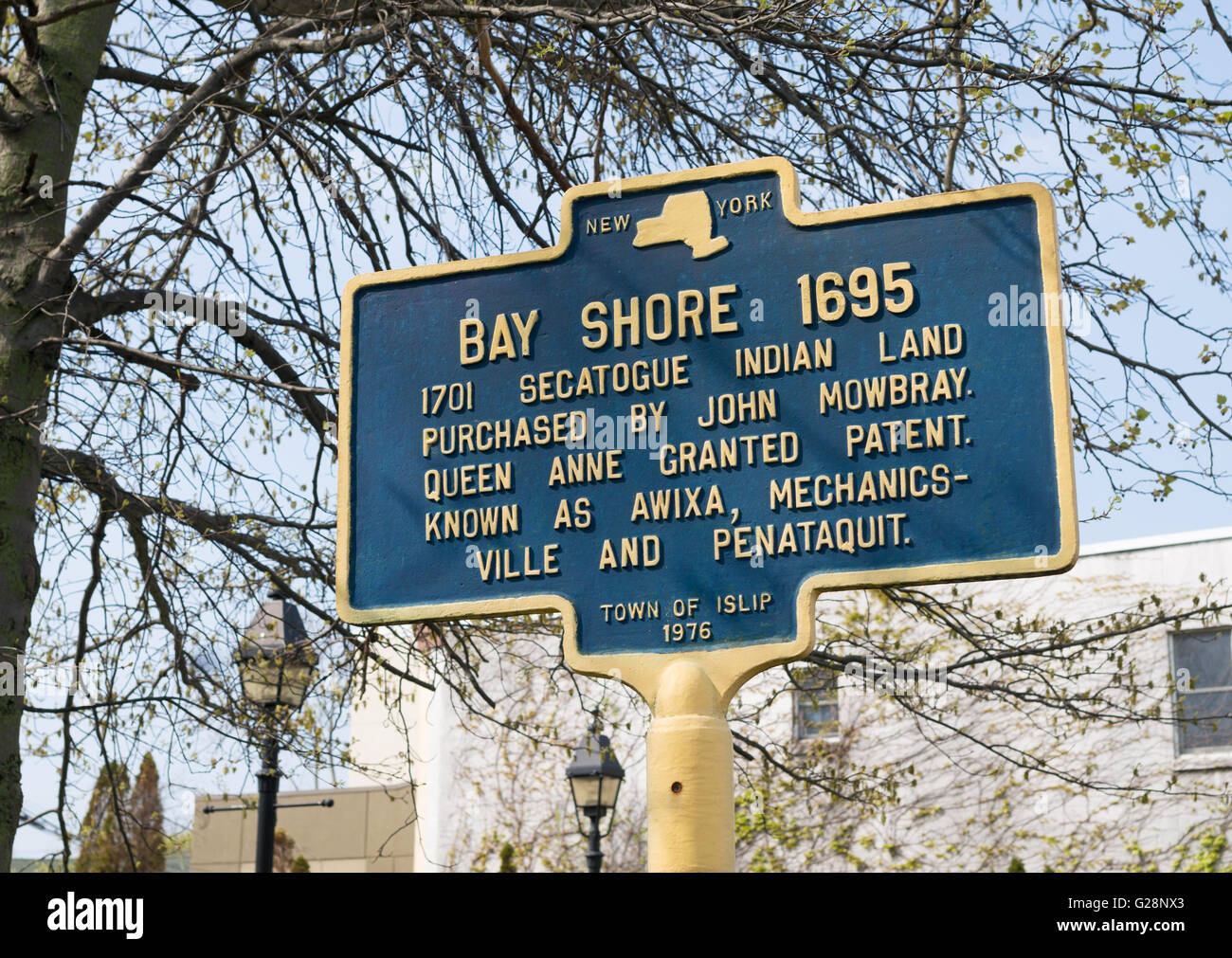 Avviso Bay Shore 1695, acquisto di Secatogue terra indiana, città di Islip, Long Island, New York, Stati Uniti d'America Foto Stock