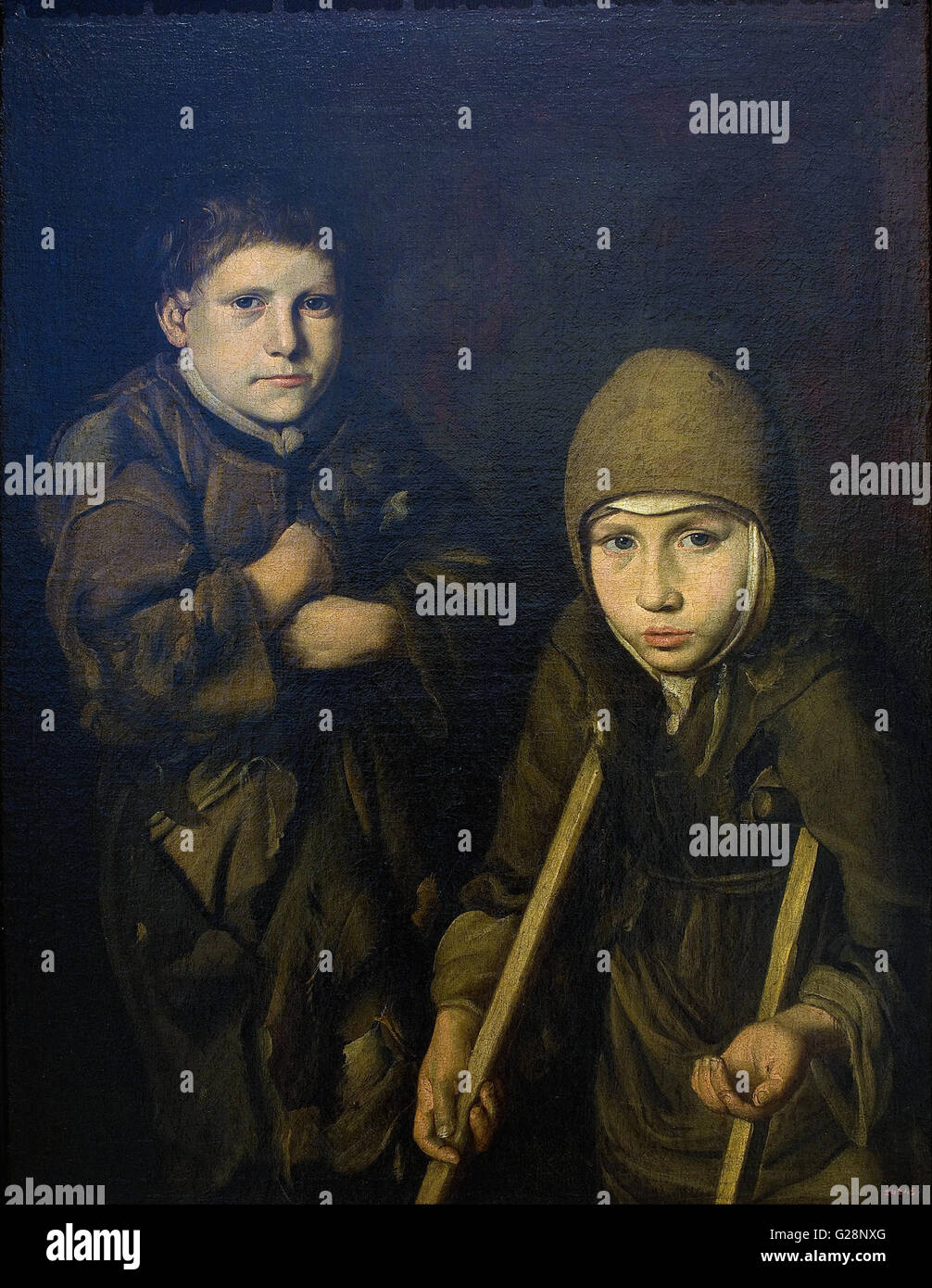 I bambini di accattonaggio - MNAC - Barcellona Foto Stock