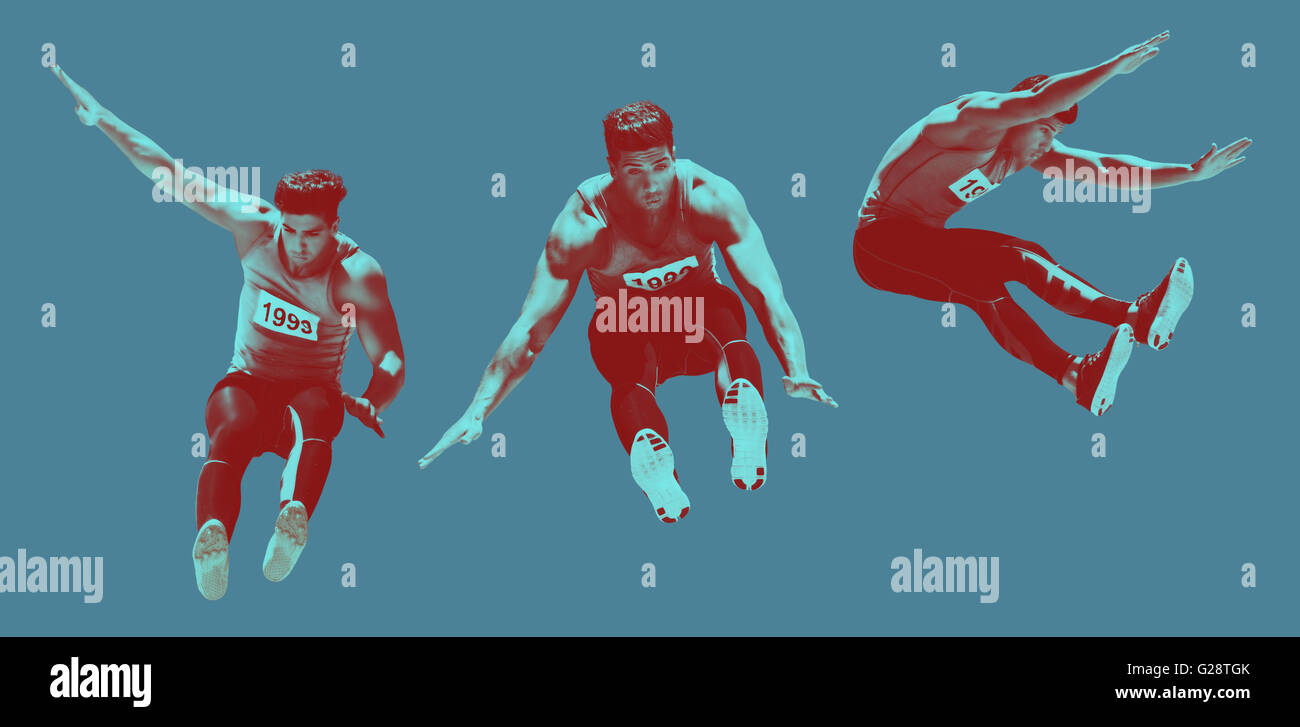 Generati digitalmente immagine dell'atleta jumping Foto Stock