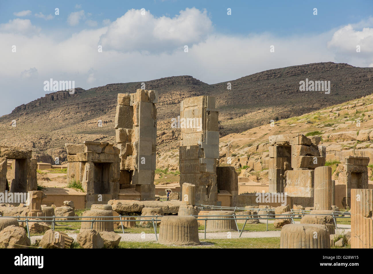 Antica città di rovina di Persepolis vicino a Shiraz Iran Foto Stock