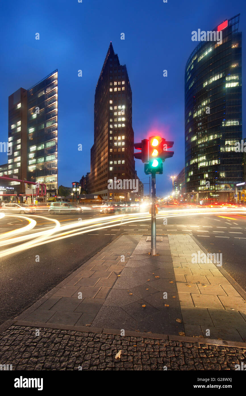 Berlino, Germania - Potsdamer Platz all'alba Foto Stock