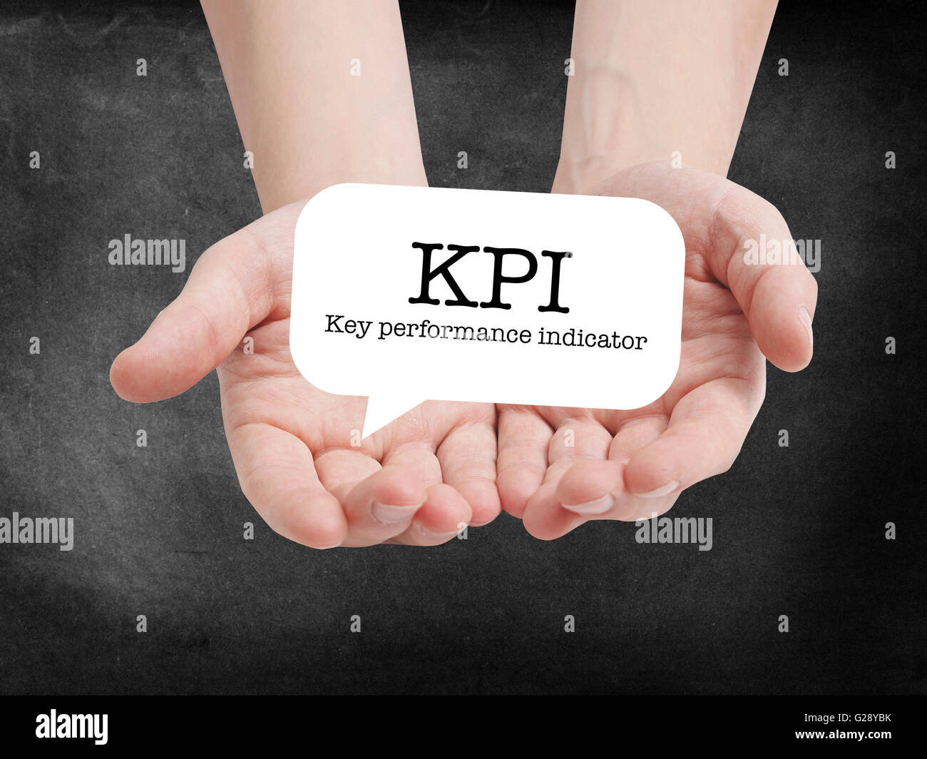 I KPI scritto su un speechbubble Foto Stock