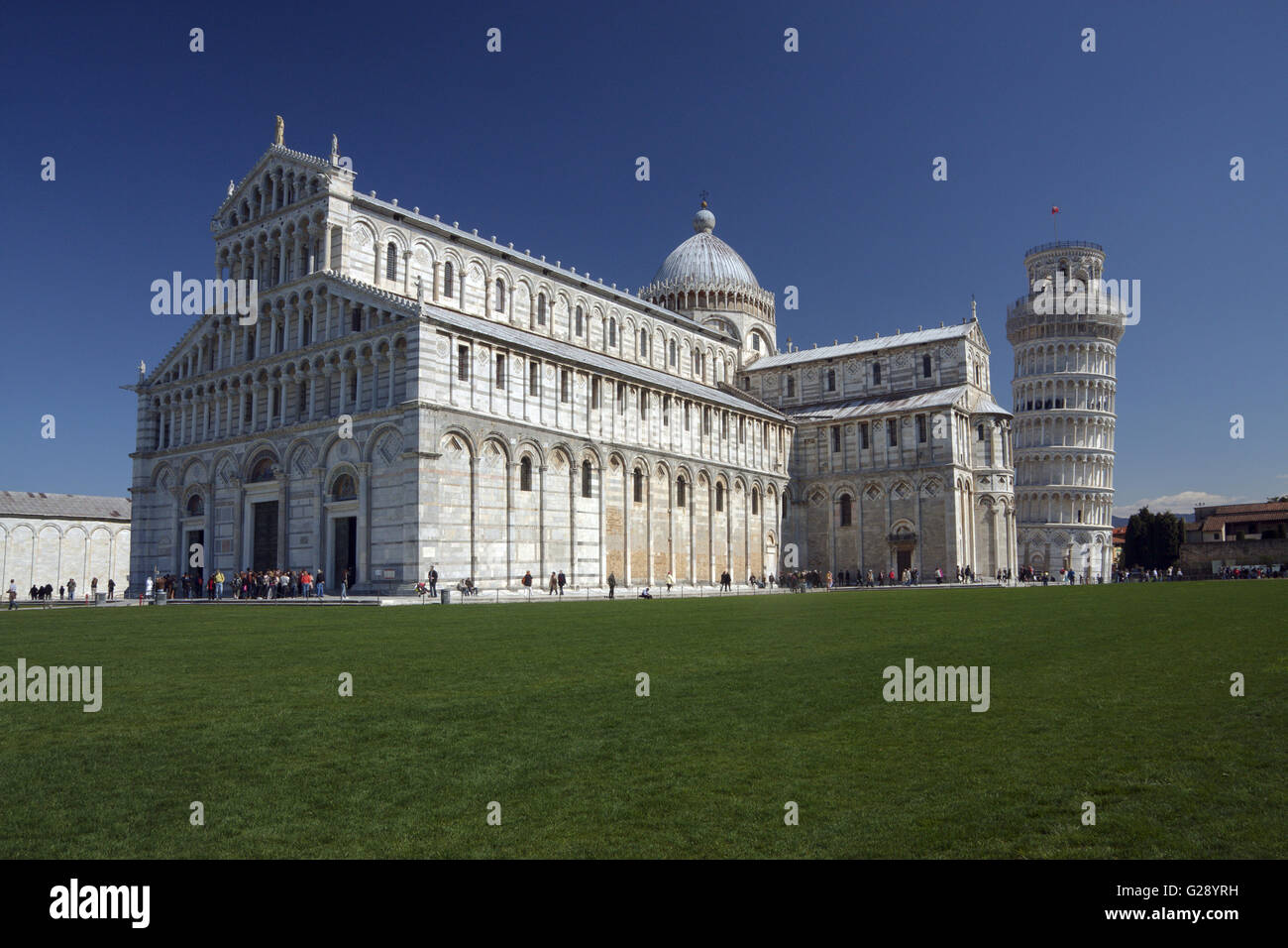Pisa la torre pendente e il Duomo in Italia Foto Stock
