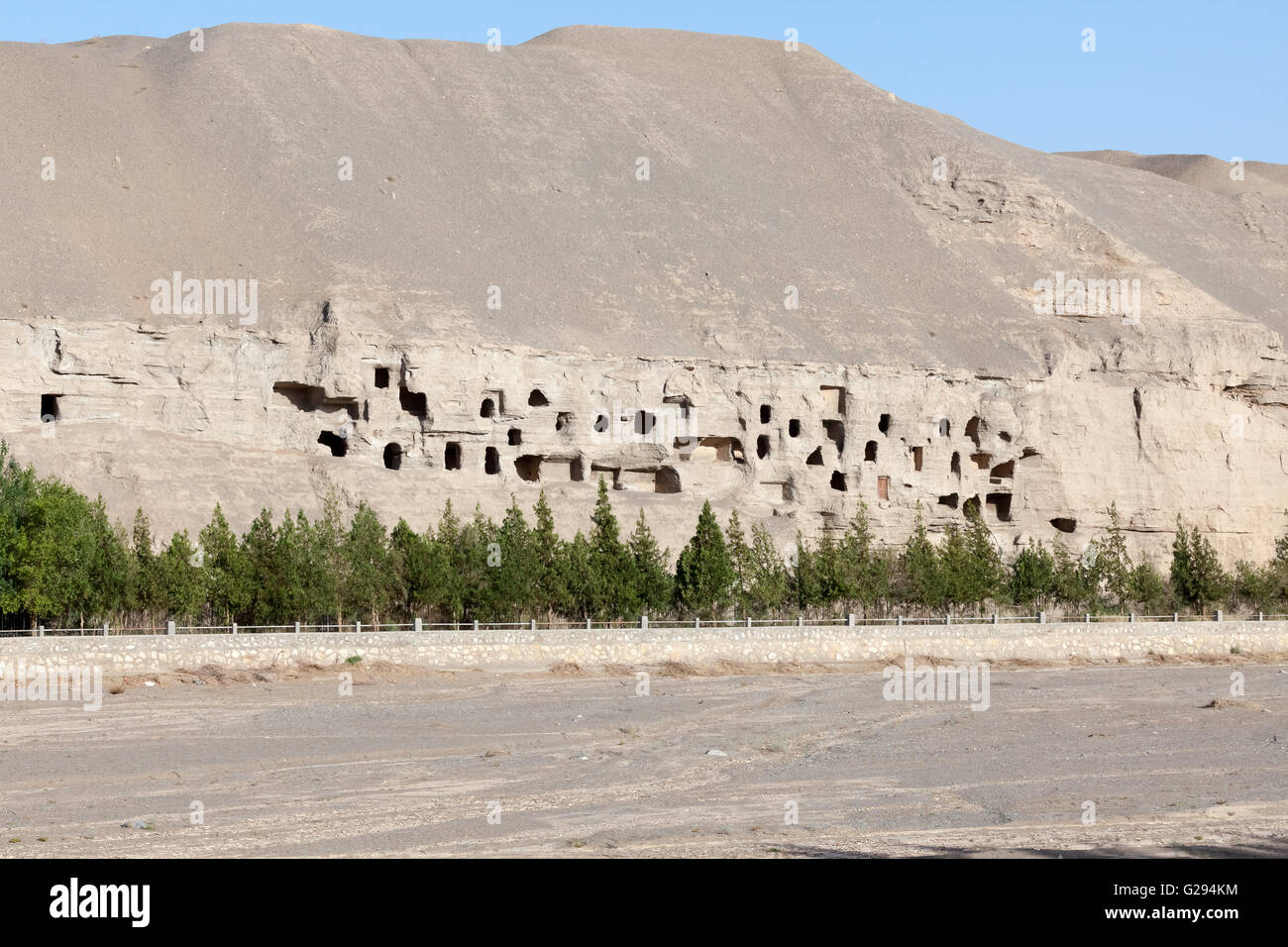 Complesso delle grotte di Mogao. Provincia di Guansu, Cina. Foto Stock