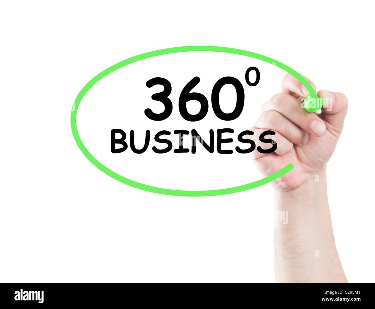 360 concetto aziendale disegnare sul trasparente bianco pulire la scheda con una mano che tiene un marcatore Foto Stock 360 concetto aziendale disegnare sul trasparente bianco pulire la scheda con una mano che tiene un marcatore Foto Stock