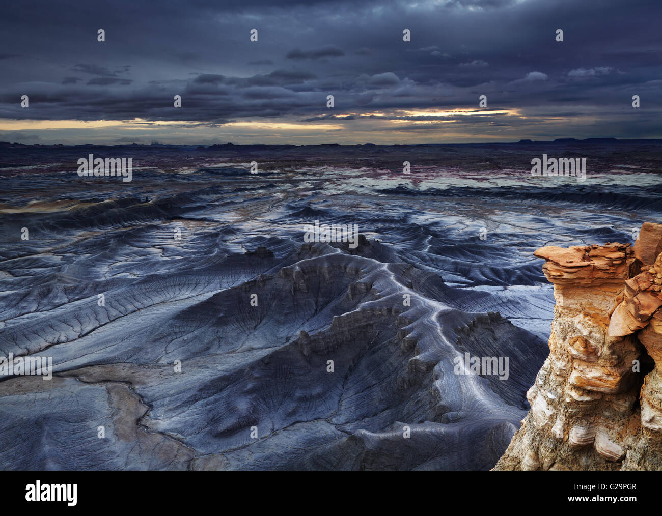 Moonscape si affacciano nel deserto dello Utah, Stati Uniti d'America Foto Stock