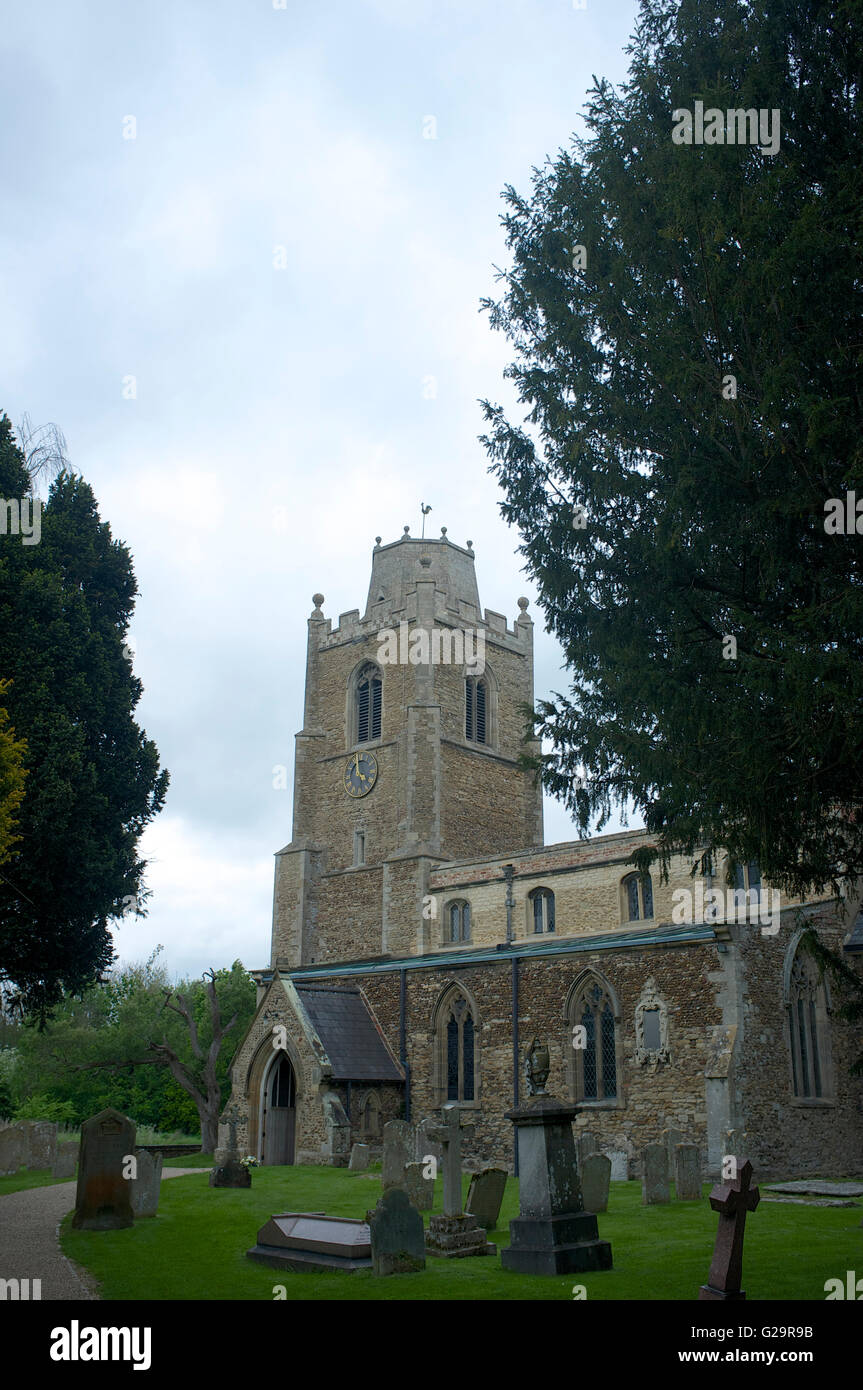 St James Church di Hemingford grigio. Steeple perso nel 1741 Foto Stock