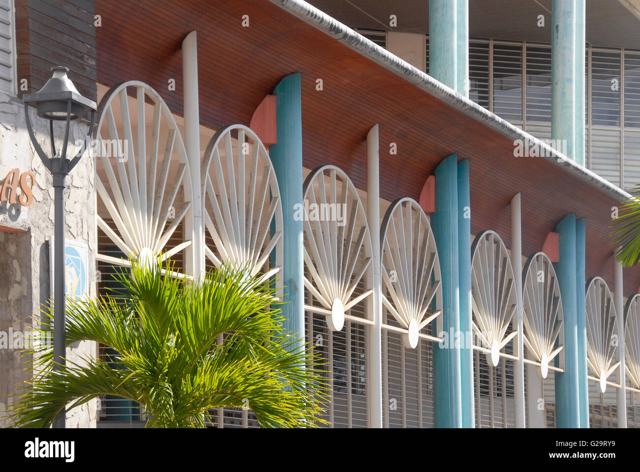 Decorazione architettonica, Fort de France, Martinica, dei Caraibi Foto Stock