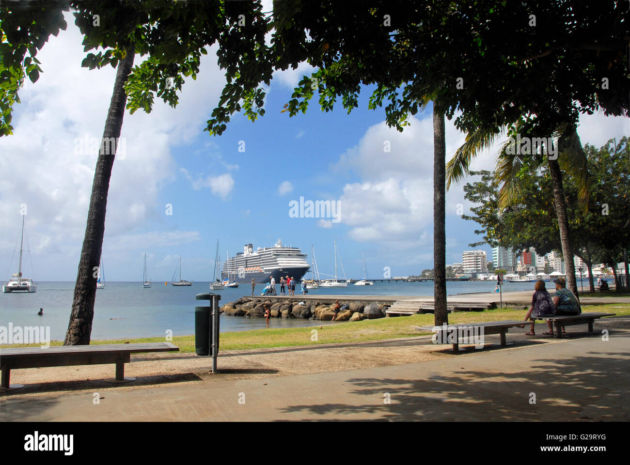Crociera ormeggiato a Fort de France, Martinica, dei Caraibi Foto Stock