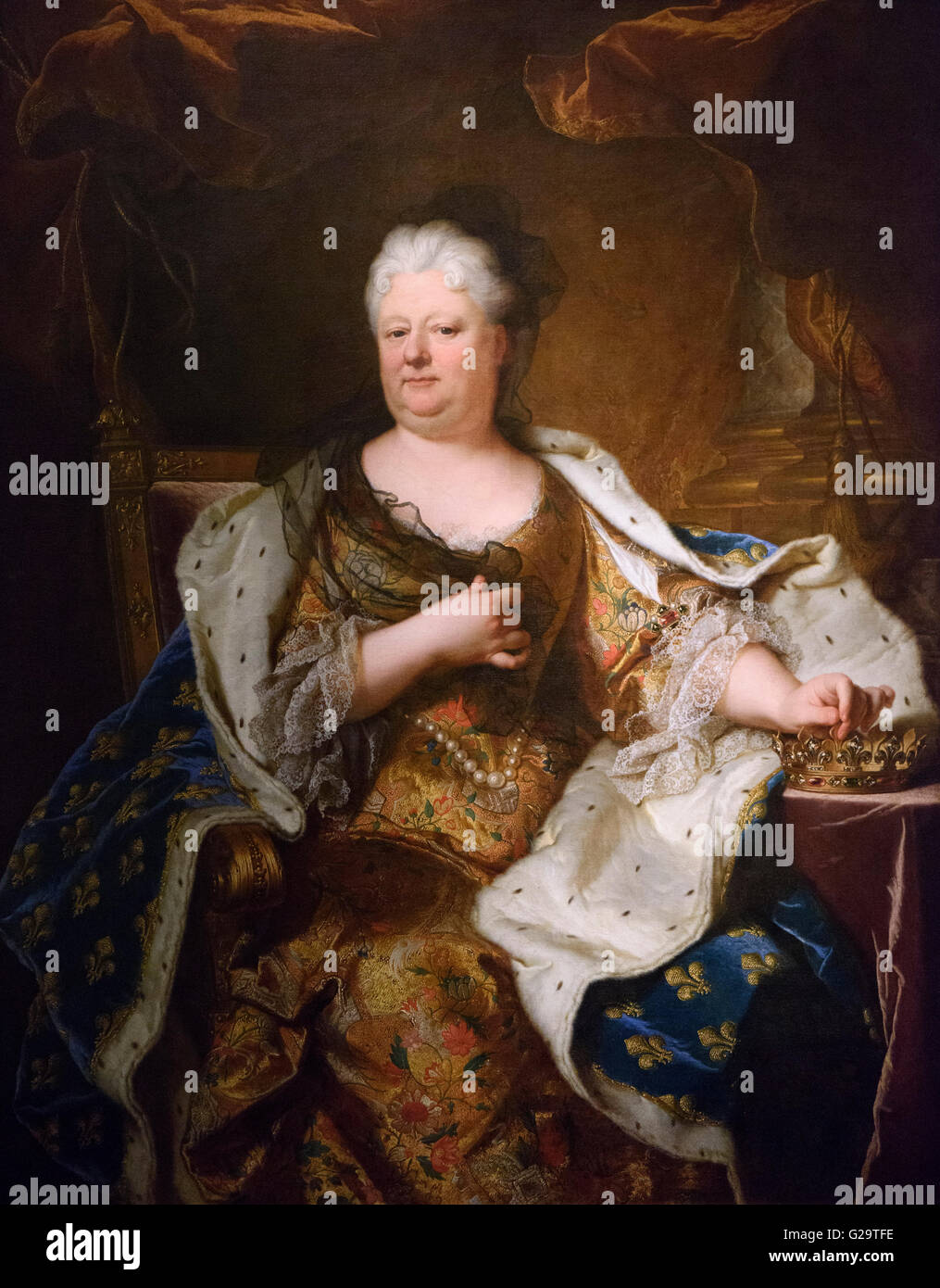 Hyacinthe François Honoré Rigaud Il duomo (1659-1743), il Ritratto di Elisabetta Carlotta del Palatinato (1652-1722), Francia ca. 1713. Foto Stock