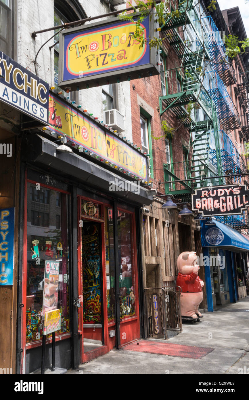 Due scarponi Pizza in Hell's Kitchen, NEW YORK Foto Stock