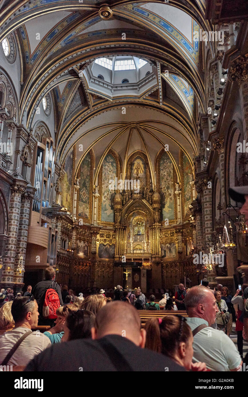 Montserrat è un multi-picco mountain si trova nei pressi della città di Barcellona, in Catalogna, Spagna Foto Stock