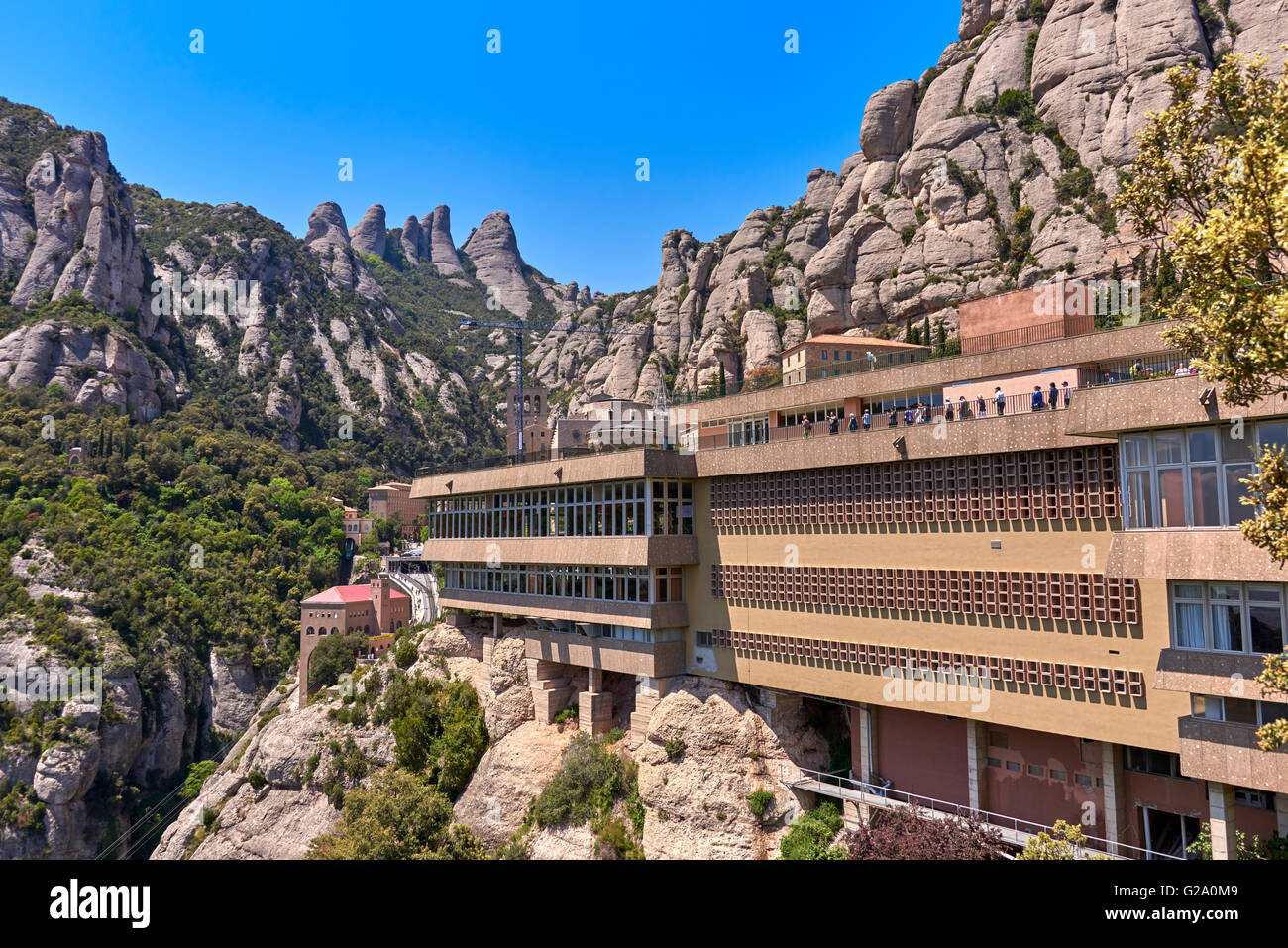 Montserrat è un multi-picco mountain si trova nei pressi della città di Barcellona, in Catalogna, Spagna Foto Stock