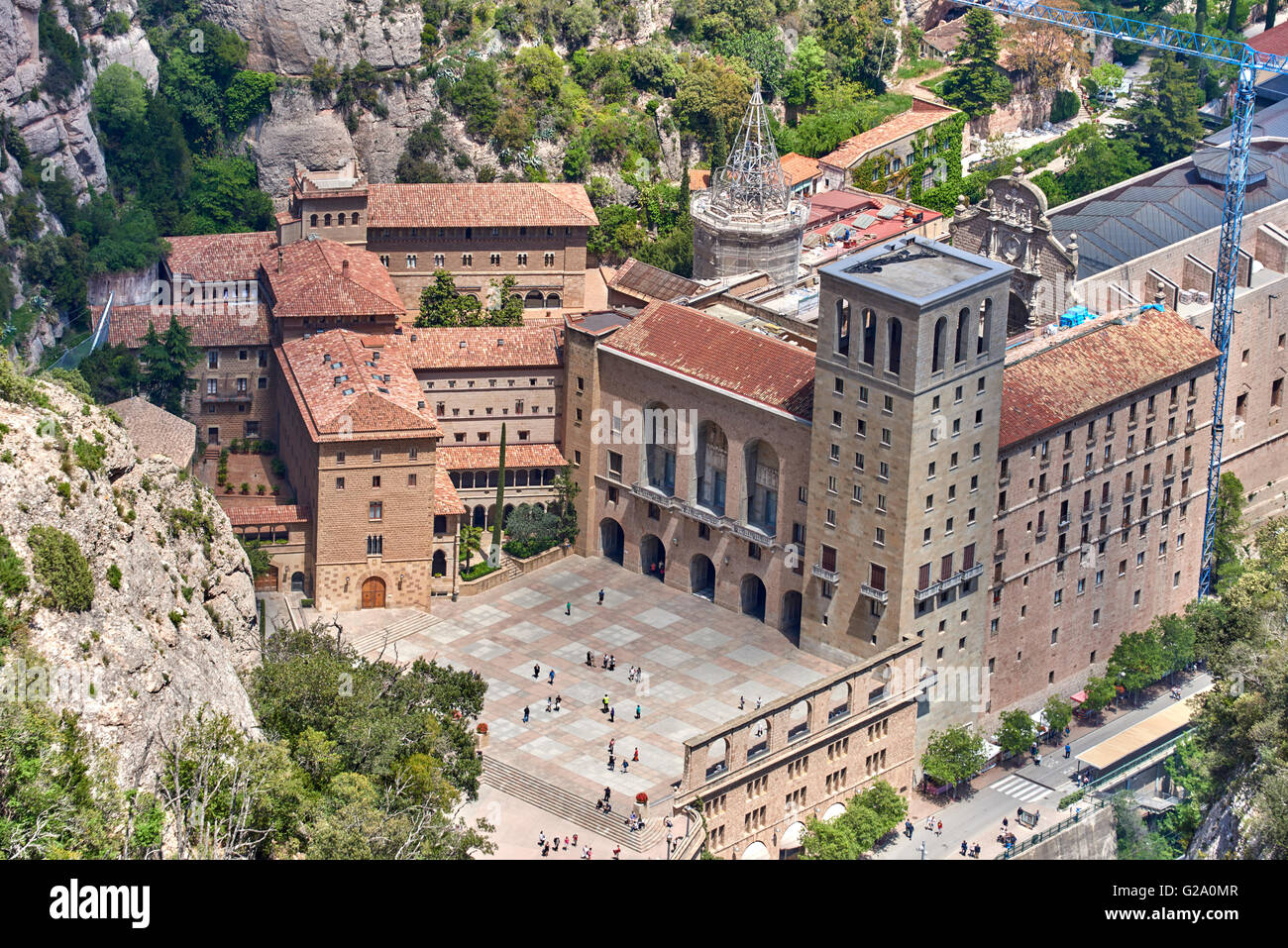 Montserrat è un multi-picco mountain si trova nei pressi della città di Barcellona, in Catalogna, Spagna Foto Stock