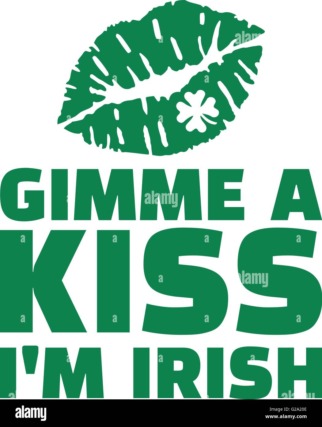 Gimme a kiss sto irlandese - il giorno di San Patrizio nel divertimento Illustrazione Vettoriale