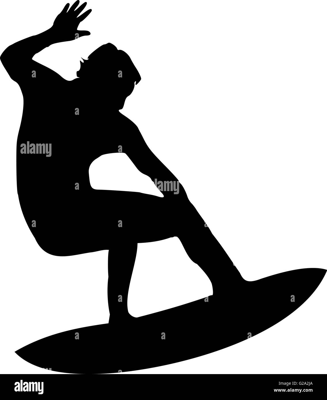 Surfista praticante il surfing Illustrazione Vettoriale