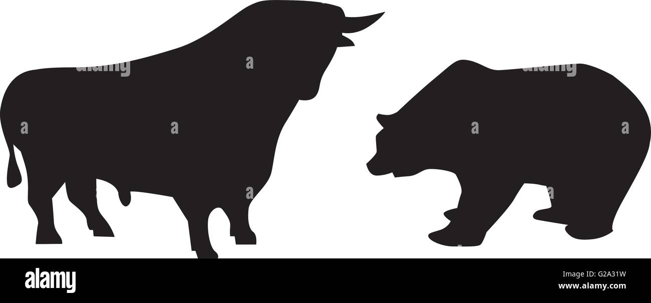 Toro e orso Illustrazione Vettoriale