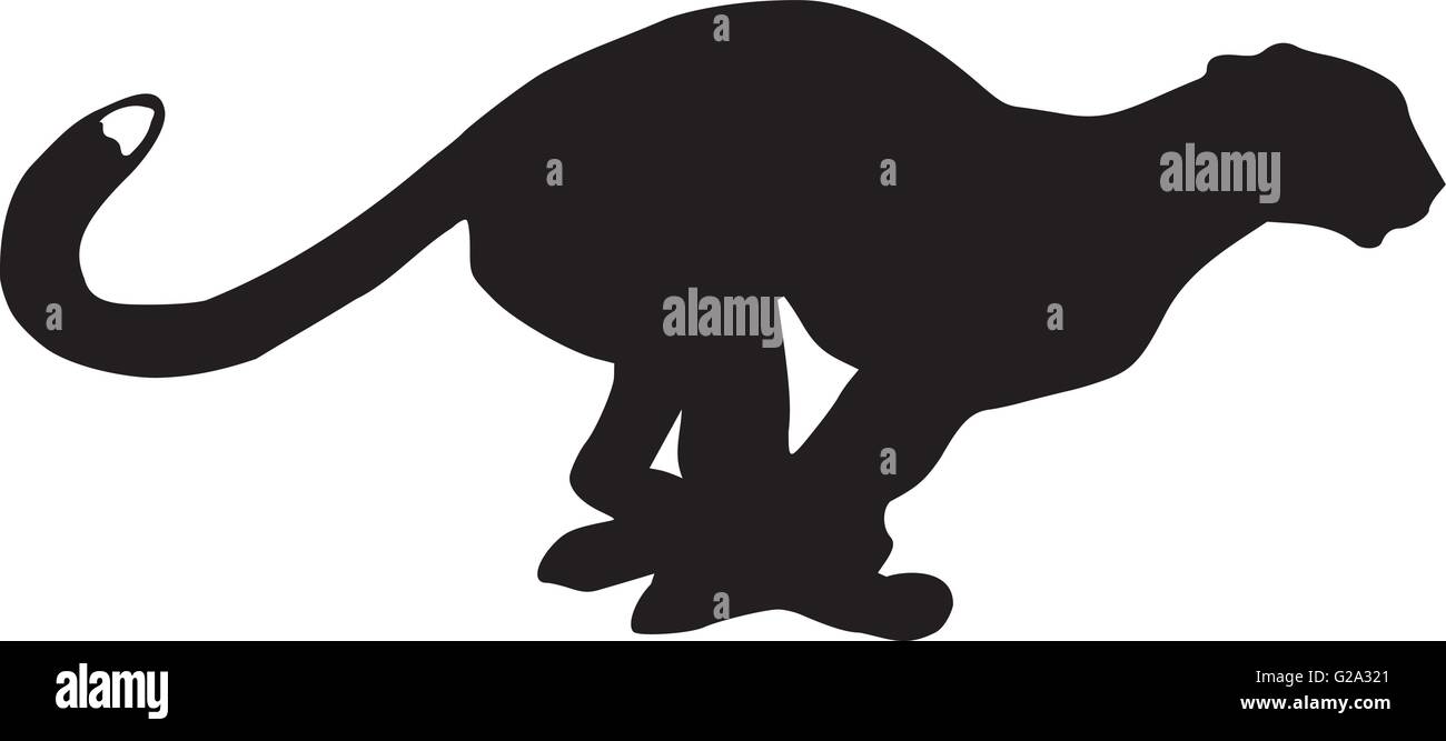 Con leopard silhouette Illustrazione Vettoriale