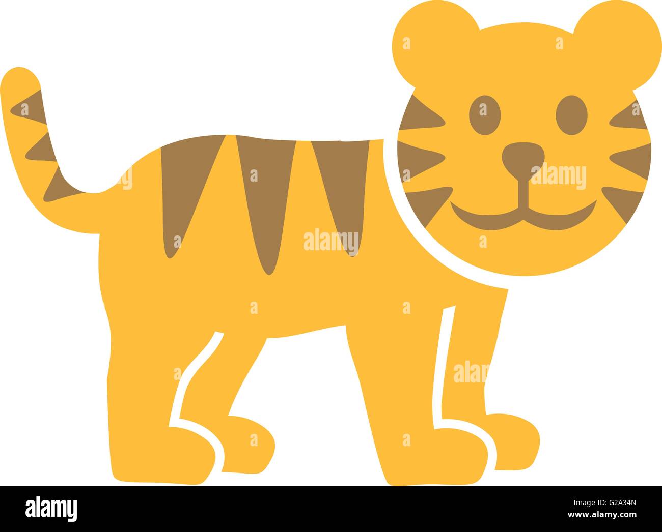 Carino tiger lo stile comico Illustrazione Vettoriale