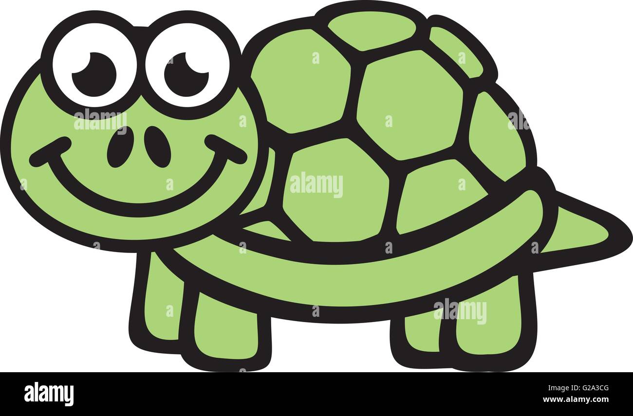 Carino tartaruga con grandi occhi Illustrazione Vettoriale