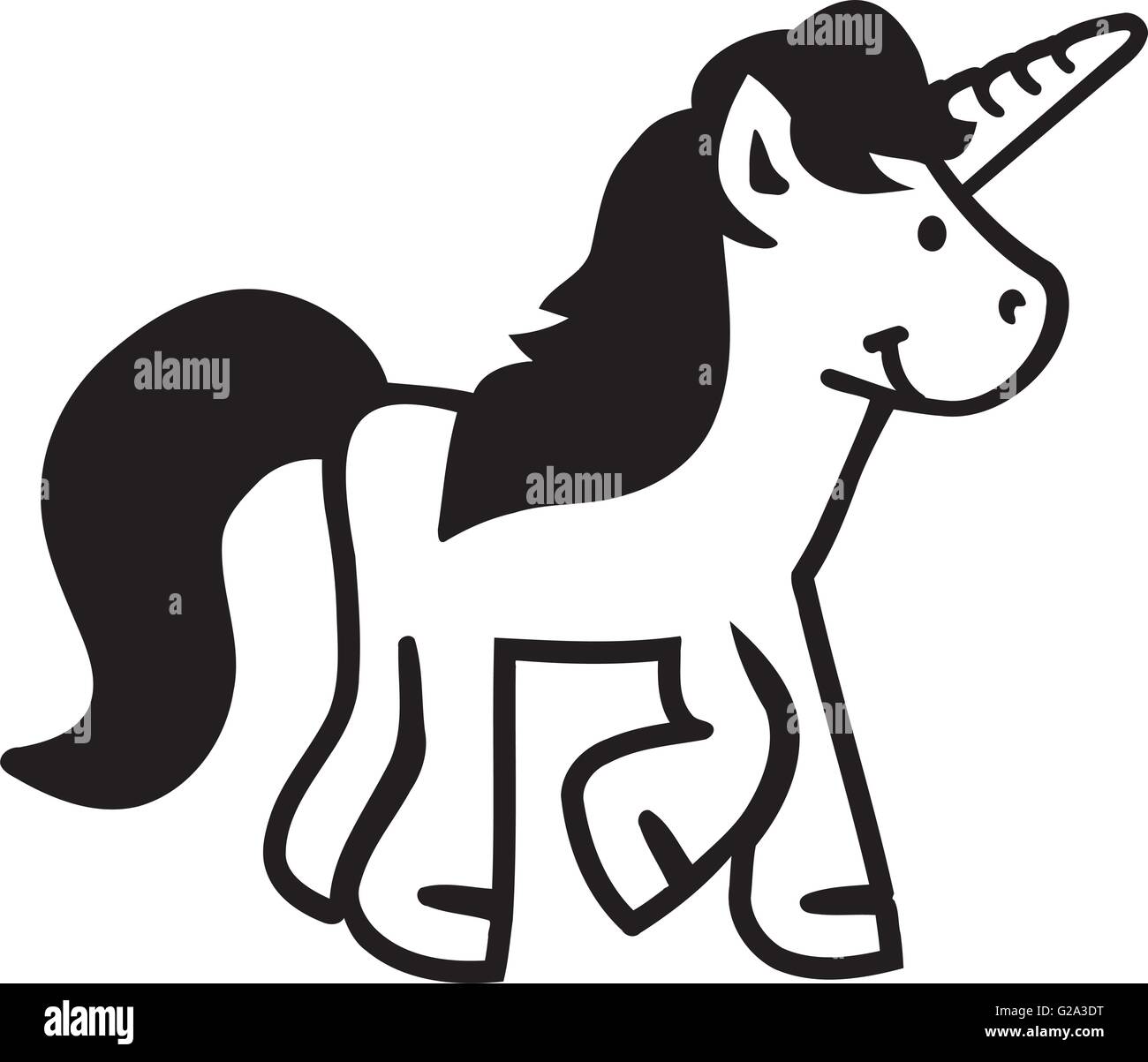 Simpatici pony unicorn Illustrazione Vettoriale