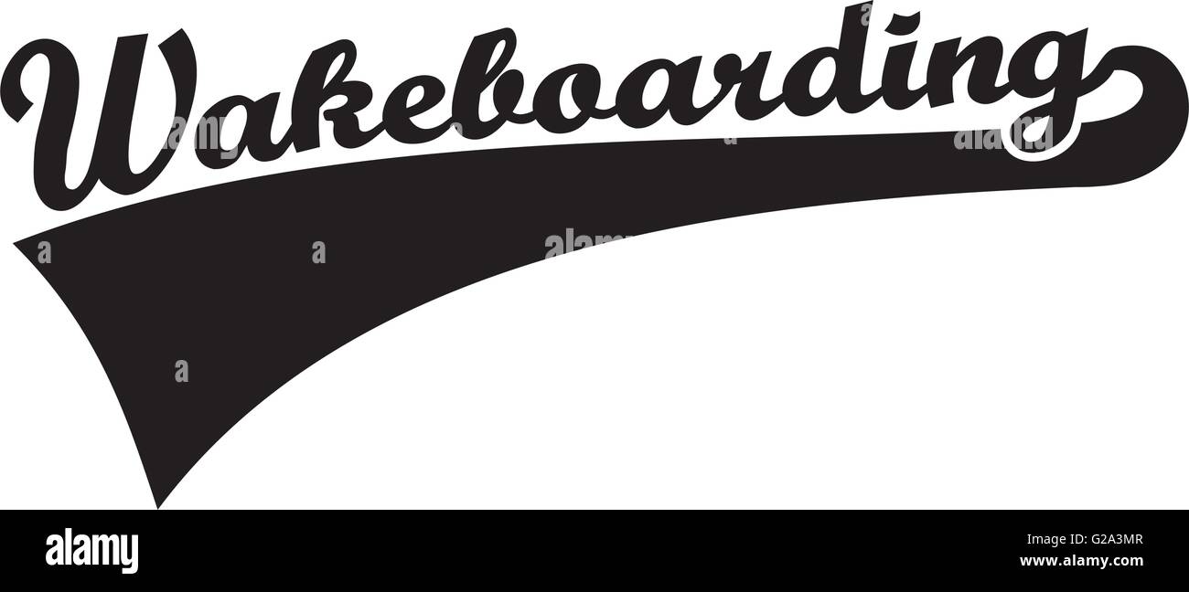 Wakeboarding parola retrò Illustrazione Vettoriale