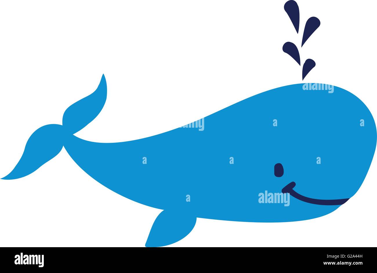 Carino balena acqua spray Illustrazione Vettoriale