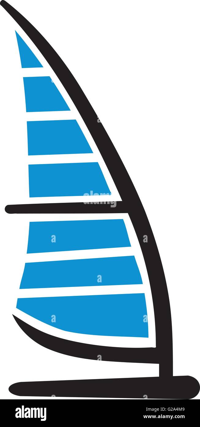 Scheda icona di windsurf Illustrazione Vettoriale