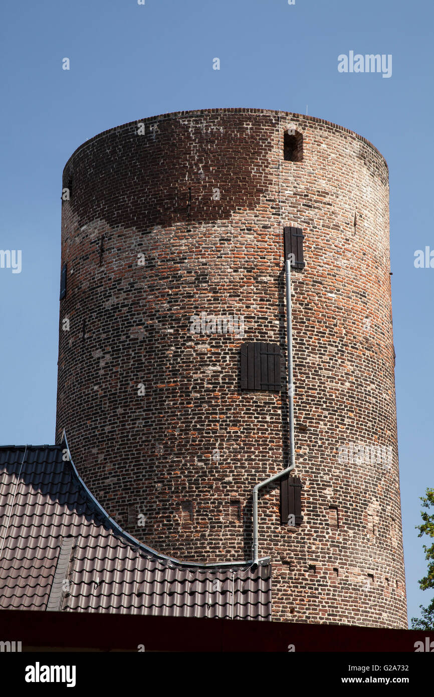 Mill Torre o Torre della Polvere, Orsoy, Rheinberg, la zona della Ruhr, Basso Reno, Nord Reno-Westfalia, Germania Foto Stock