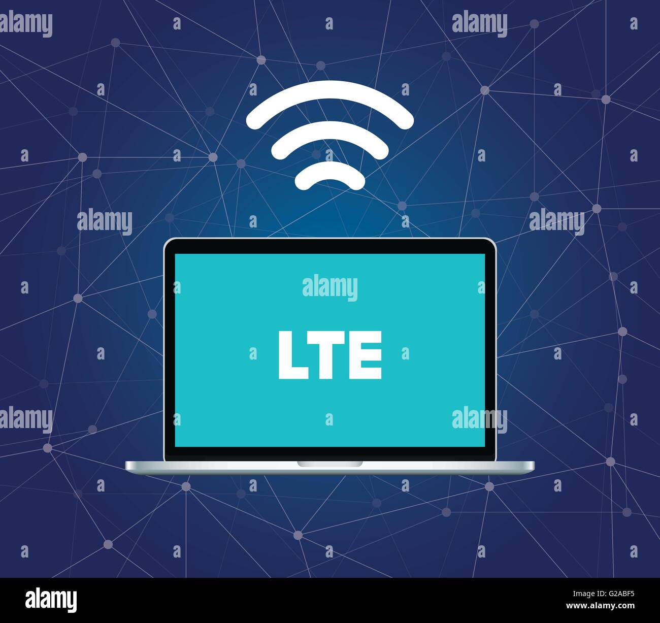 Lte 4g segnale connessione internet con wifi e computer portatile con  connessione punto vettore grafico illustrazione Immagine e Vettoriale -  Alamy