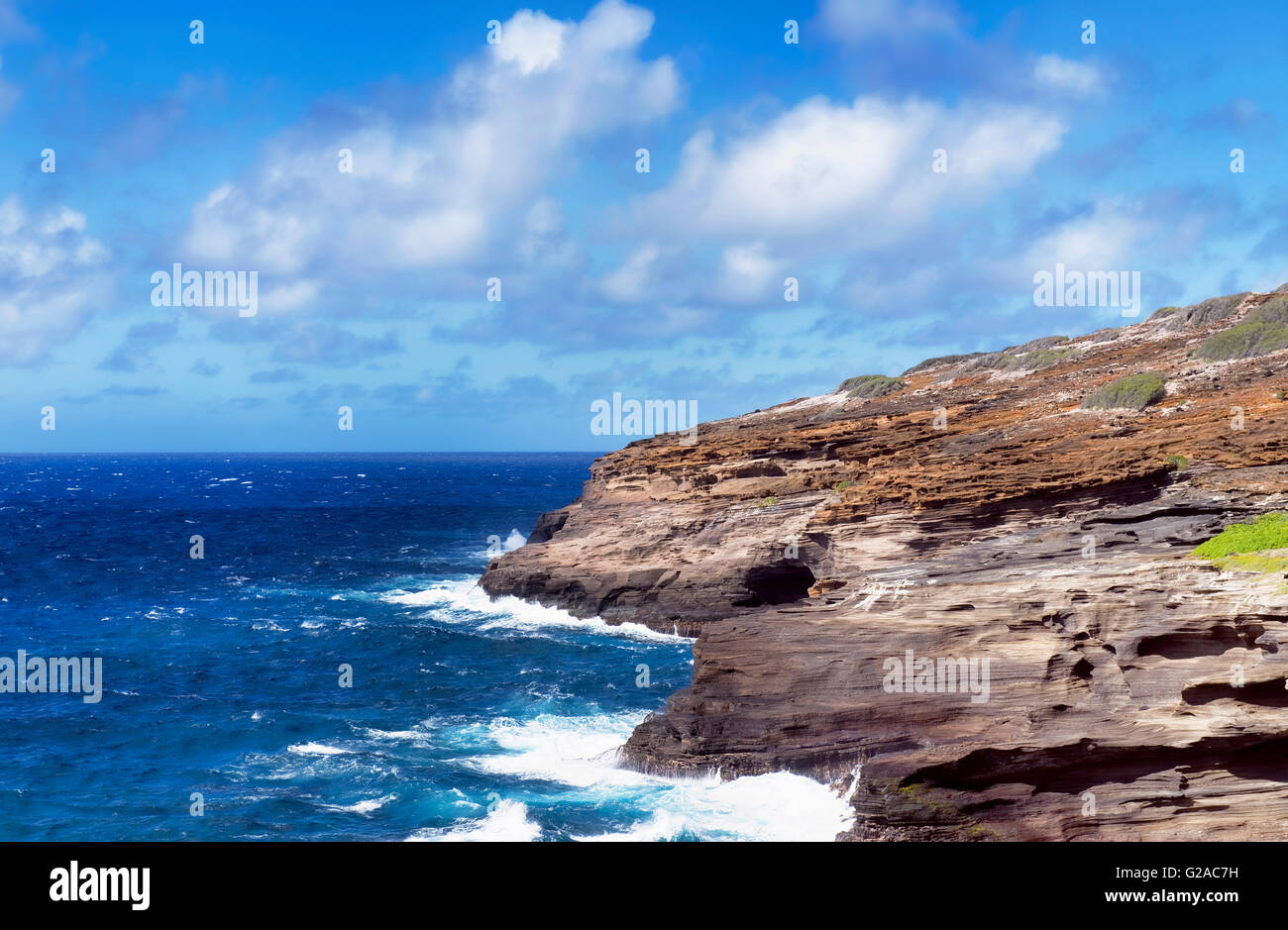 Blue Oahu, Hawaii, con un sacco di spazio per il vostro tipo. Foto Stock