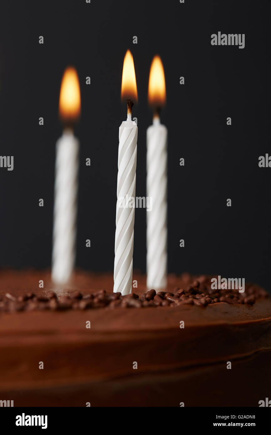 Close-up di candeline di compleanno Foto Stock