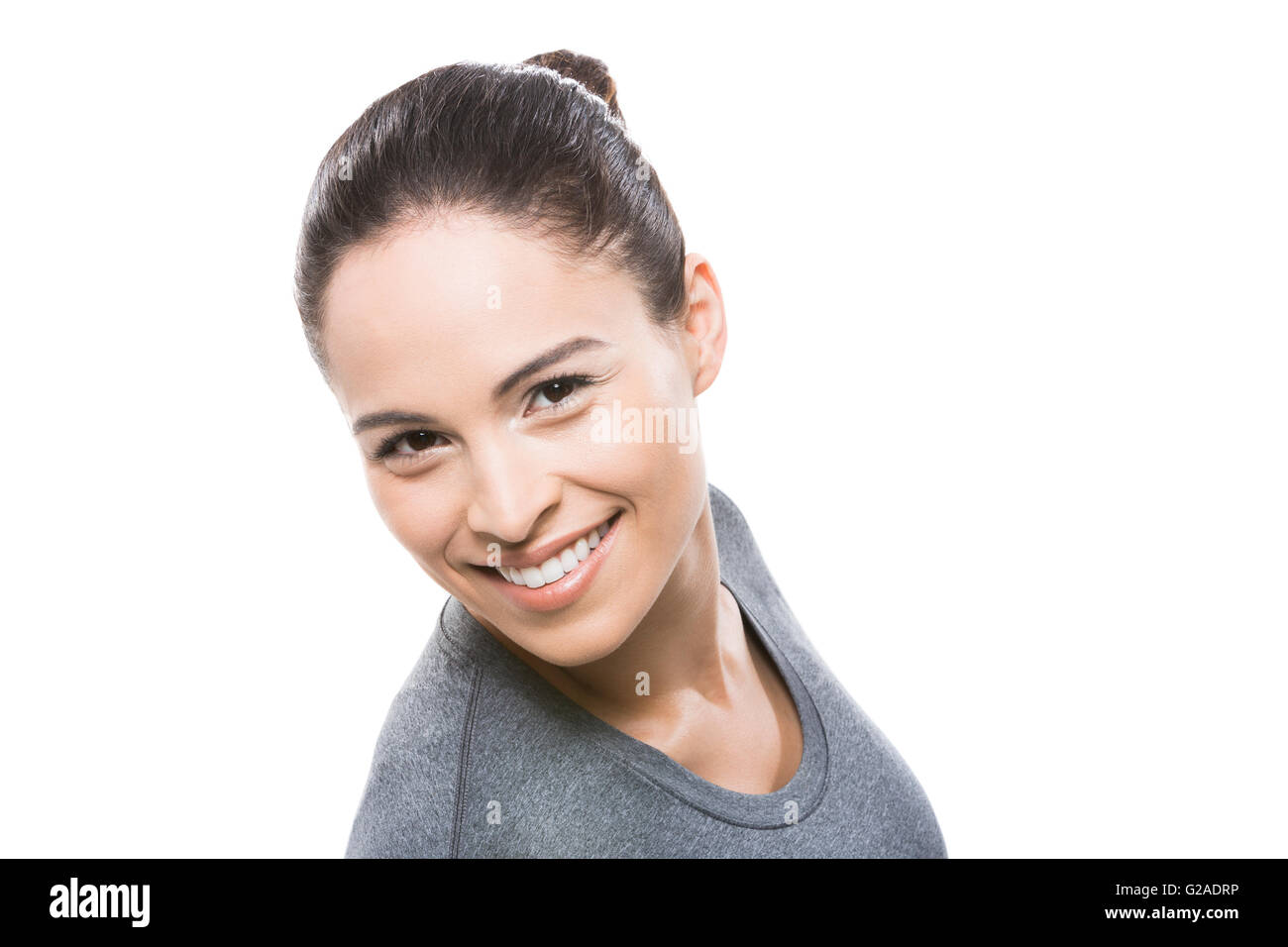 Ritratto di sorridente giovane donna Foto Stock