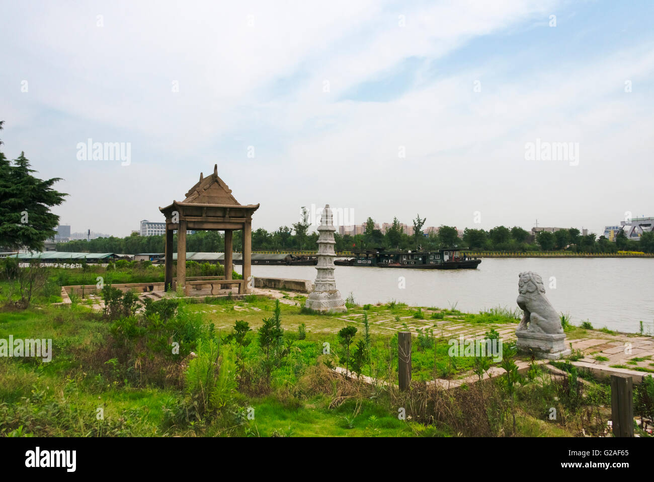 Reliquia storica da Baodai Ponte sul Canal Grande, Suzhou, provincia dello Jiangsu, Cina Foto Stock