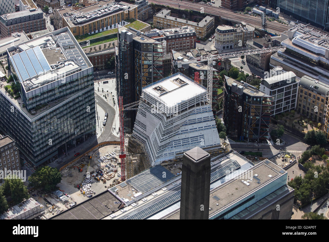 Una veduta aerea della nuova estensione della Tate Modern Gallery Foto Stock