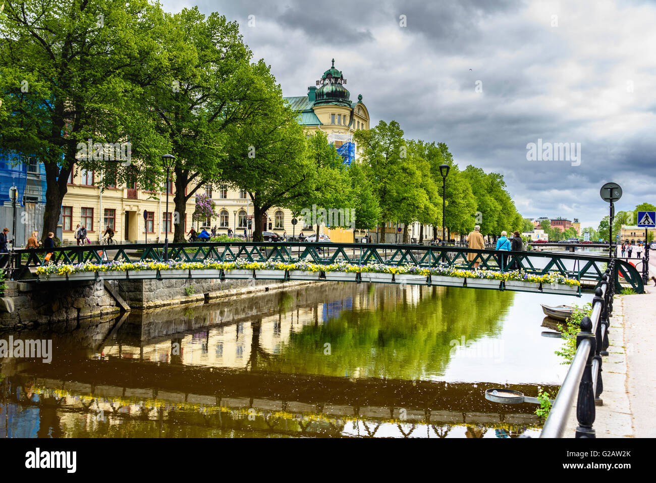 Viste intorno Uppsala, Svezia il premier e antica città universitaria Foto Stock