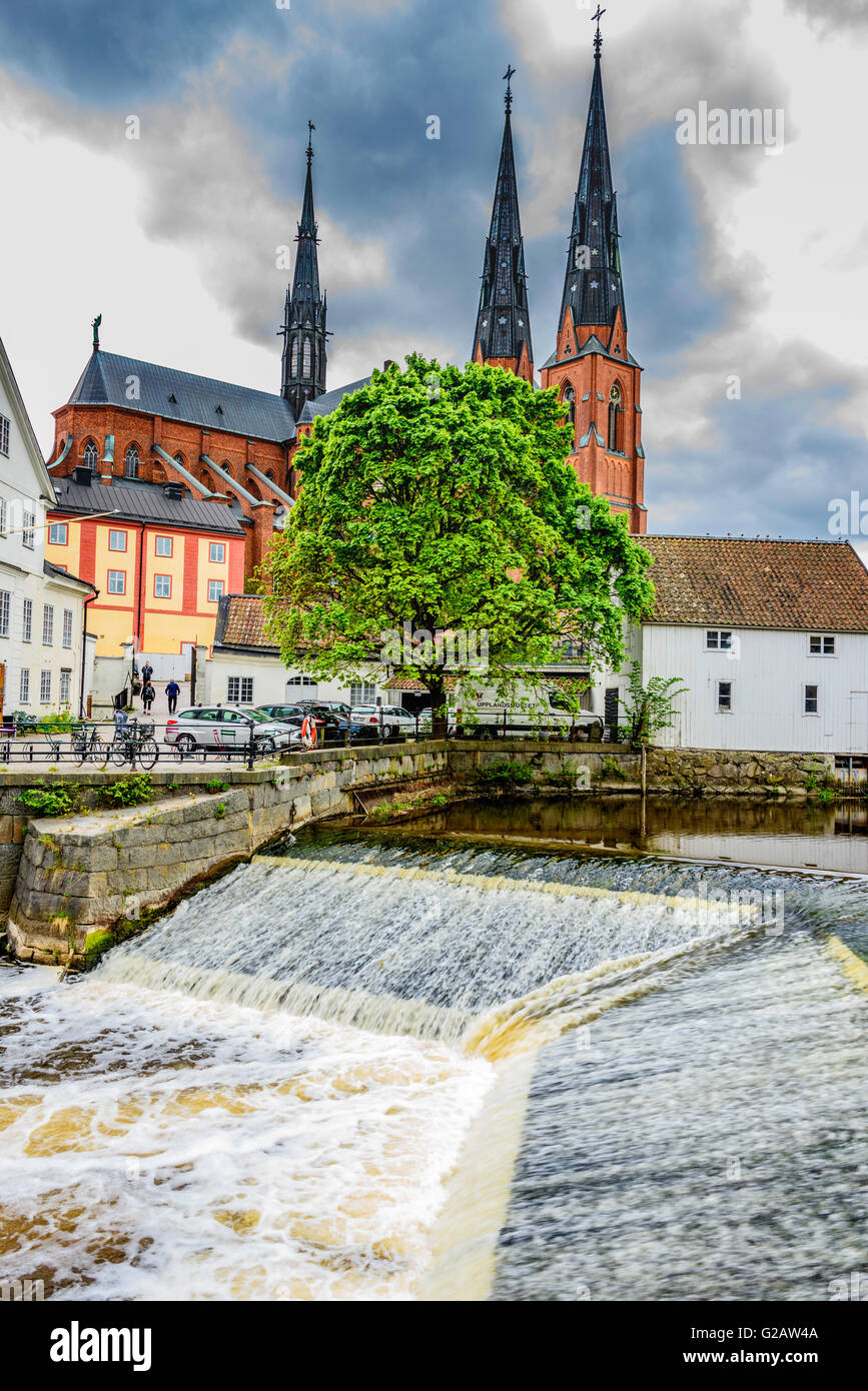 Viste intorno Uppsala, Svezia il premier e antica città universitaria Foto Stock