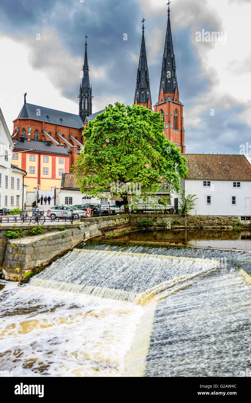 Viste intorno Uppsala, Svezia il premier e antica città universitaria Foto Stock