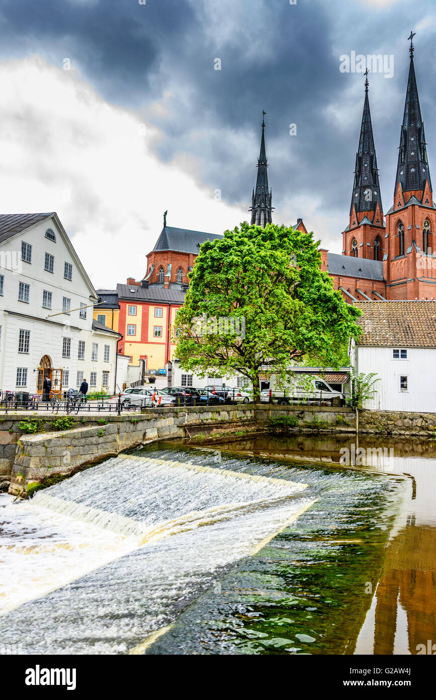 Viste intorno Uppsala, Svezia il premier e antica città universitaria Foto Stock