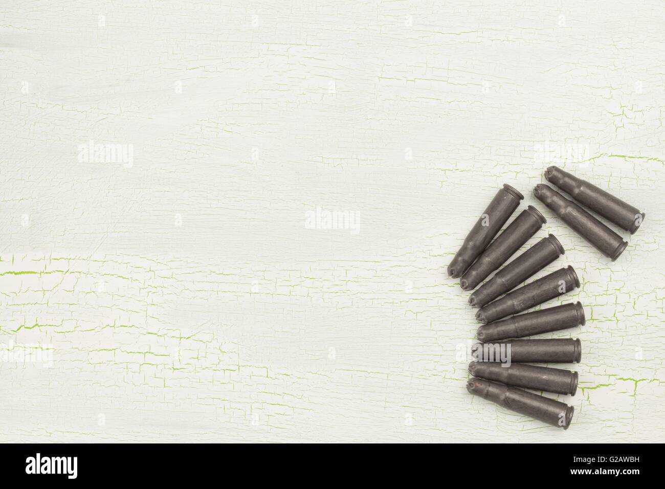 Le munizioni per il fucile di assalto AK-47. Le munizioni utilizzate per prove e spettacoli. La vendita di armi e munizioni. Foto Stock
